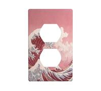 Plaque murale décorative pour interrupteur - Art japonais - Grande vague - Style rétro - 7 x 11,4 cm