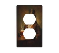 Plaque murale décorative pour interrupteur de bar en bois Motif ours au noir 7 x 11,4 cm