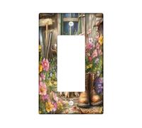 Plaque murale décorative pour interrupteur de cabine de porc, 1 interrupteur à bascule simple, motif floral, ferme, lodge faune, pour cuisine, salle de bain, décoration d'animal