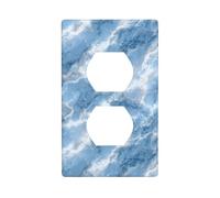 Plaque murale décorative pour interrupteur de cuisine ou salle de bain Blanc Bleu 7 x 11,4 cm