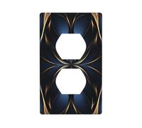 Plaque murale décorative pour interrupteur de cuisine ou salle de bain Bleu foncé Noir 7 x 11,4 cm