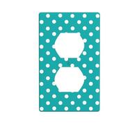 Plaque murale décorative pour interrupteur de cuisine ou salle de bain Motif à pois cyan Blanc 7 x 11,4 cm