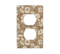 Plaque murale décorative pour interrupteur de cuisine ou salle de bain Motif floral Blanc 7 x 11,4 cm