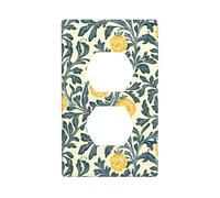 Plaque murale décorative pour interrupteur de cuisine ou salle de bain Motif floral Jaune 7 x 11,4 cm