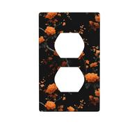 Plaque murale décorative pour interrupteur de cuisine ou salle de bain Motif floral Orange 7 x 11,4 cm