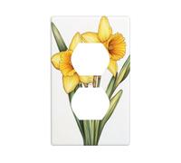 Plaque murale décorative pour interrupteur de cuisine ou salle de bain Motif jonquille Jaune 7 x 11,4 cm