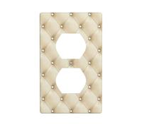 Plaque murale décorative pour interrupteur de cuisine ou salle de bain Motif losanges Beige 7 x 11,4 cm
