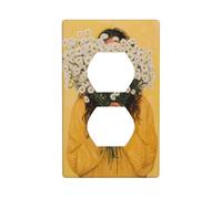 Plaque murale décorative pour interrupteur de cuisine ou salle de bain Motif marguerites Jaune 7 x 11,4 cm