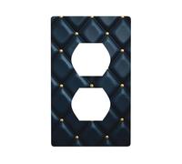 Plaque murale décorative pour interrupteur de cuisine ou salle de bain Motif quadrillage en losanges Bleu 7 x 11,4 cm