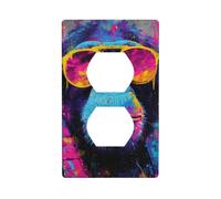 Plaque murale décorative pour interrupteur de cuisine ou salle de bain Motif singe cool portant des lunettes de soleil 7 x 11,4 cm