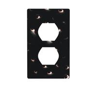 Plaque murale décorative pour interrupteur de cuisine ou salle de bain Motif yeux humains flottant dans l'obscurité 7 x 11,4 cm