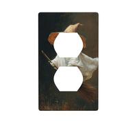 Plaque murale décorative pour interrupteur de cuisine, salle de bain, chapeau de sorcière, fantôme volant sur balai, 7 x 11,4 cm