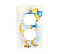Plaque murale décorative pour interrupteur de cuisine, salle de bain, motif dinosaure jaune, bleu, 7 x 11,4 cm