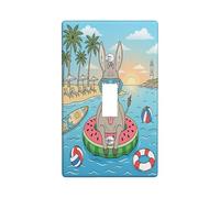 Plaque murale décorative pour interrupteur de plage d'été en forme d'âne - 1 interrupteur à bascule unique - Bouée de natation tropicale côtière pour la plage - Plaque électrique pour chambre