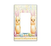 Plaque murale décorative pour interrupteur de printemps de Pâques avec poule et poussin - 1 interrupteur à bascule unique - Œufs de volaille sauvage amusants - Plaque électrique pour chambre, joli