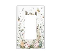 Plaque murale décorative pour interrupteur de printemps et de Pâques, motif rhinocéros sauvages, 1 interrupteur électrique, plaque frontale électrique pour chambre à coucher