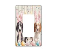 Plaque murale décorative pour interrupteur de printemps, Pâques, motif chien Bretagne, 1 interrupteur à bascule unique, œufs mignons et amusants, chiot - Plaque d'interrupteur électrique pour chambre