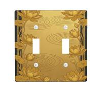 Plaque murale décorative pour interrupteur de salle de bain en forme de nénuphar - Élégantes vagues d'eau artistiques N/A - En plastique doré - Taille standard - Pour nouvel appartement, maison