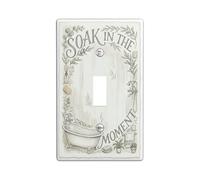 Plaque murale décorative pour interrupteur de salle de bain - Feuilles rustiques vintage - Éponge - Sans plastique neutre - Taille standard - Pour chambre à coucher, bureau, cuisine, entrée (simple)