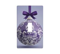 Plaque murale décorative pour interrupteur en forme de boule de Noël violette et blanche pour cuisine, ferme, chambre à coucher, salle de bain