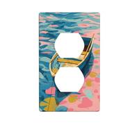 Plaque murale décorative pour interrupteur Motif bateau flottant sur les vagues Taille 7 x 11,4 cm