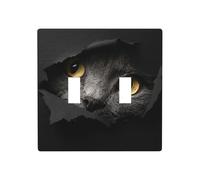 Plaque murale décorative pour interrupteur Motif chat regardant à travers un trou - 11,4 x 11,4 cm