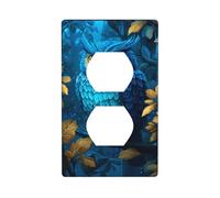 Plaque murale décorative pour interrupteur Motif chouette bleue dans la forêt nocturne 7 x 11,4 cm