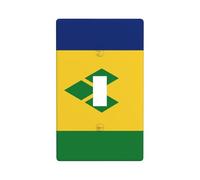 Plaque murale décorative pour interrupteur Motif drapeau des Grenadines de Saint-Vincent - Pour cuisine, ferme, chambre à coucher, salle de bain