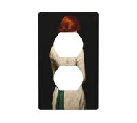 Plaque murale décorative pour interrupteur Motif femme dans une robe blanche Taille 7 x 11,4 cm