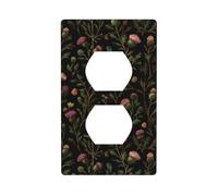 Plaque murale décorative pour interrupteur Motif fleurs de chardon et feuilles à picots Pour cuisine salle de bain 7 x 11,4 cm