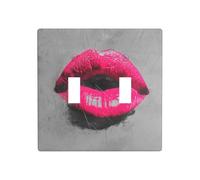 Plaque murale décorative pour interrupteur Motif lèvres roses Inscription Street Art Double Gang 11,4 x 11,4 cm