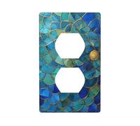 Plaque murale décorative pour interrupteur Motif mosaïque bleue 7 x 11,4 cm