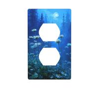 Plaque murale décorative pour interrupteur Motif nuit bleue et clair de lune 7 x 11,4 cm