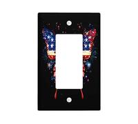 Plaque murale décorative pour interrupteur motif papillons américains 4 juillet, 1 interrupteur à bascule unique, plaque murale pour le jour de l'indépendance des États-Unis, taille standard, plaque