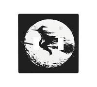 Plaque murale décorative pour interrupteur Motif pleine lune Une sorcière volant sur un balai - 11,4 x 11,4 cm
