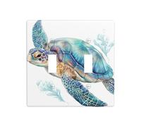 Plaque murale décorative pour interrupteur Motif tortue de mer 11,4 x 11,4 cm