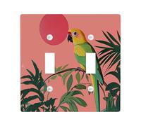Plaque murale décorative pour interrupteur mural à 2 interrupteurs à double bascule, art esthétique vintage pour cuisine, salle de bain, décoration d'interrupteur d'oiseau