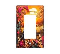 Plaque murale décorative pour interrupteur mural à bascule unique pour clôture d'automne pour cuisine, salle de bain, décoration d'interrupteur de campagne