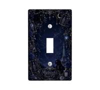 Plaque murale décorative pour interrupteur simple, motif chat - Tour de Paris mystique gothique - Rose - Halloween - Taille standard - En plastique noir - Pour maison, salon, nouvel appartement