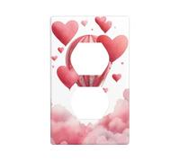 Plaque murale décorative pour la Saint-Valentin, motif montgolfière avec cœurs, 7 x 11,4 cm