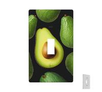 Plaque murale décorative pour prise de courant - Fruits tropicaux frais - Avocat - 1 interrupteur - Façades électriques - Taille standard - Plaque murale pour cuisine et chambre à coucher