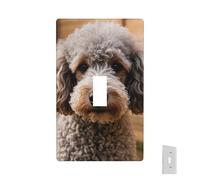 Plaque murale décorative pour prise de courant - Motif caniches - 1 interrupteur - Façades électriques - Taille standard - Pour cuisine, chambre à coucher