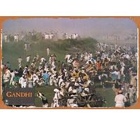 Plaque murale décorative rétro classique GANDHI avec inscription « 8 Edward Fox Ben Kingsley John Gielgud » - Plaque murale décorative en métal - Décoration d'intérieur