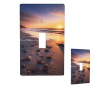 Plaque murale décorative Sun Rise On The Beach - 1 interrupteur - Taille standard - 11,4 x 7 cm