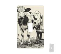 Plaque murale décorative - Vache laitière - Couvercle d'interrupteur - Plaques d'interrupteur - Façades électriques de taille standard - Plaque murale pour cuisine et chambre à coucher