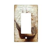 Plaque murale décorative vintage avec structure de bateau nautique - Plaque murale à bascule unique - Plaque frontale électrique rétro années 70 pour cuisine et salle de bain