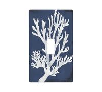 Plaque murale décorative vintage en corail blanc sur une lumière bleue pour cuisine, ferme, chambre à coucher, salle de bain