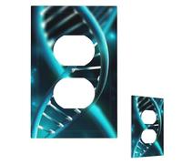 Plaque murale décoratrice 1 interrupteur de taille moyenne 12,7 x 7,6 cm Couvercles de prise de courant Science Gene Strand Plaques murales pour prises électriques, cache-prise, plaques d'interrupteur