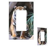 Plaque murale décoratrice 1 interrupteur de taille moyenne 12,7 x 7,6 cm Couvertures de prise de courant Tigre dans le zoo Plaques murales pour prises électriques, cache-prise, plaques d'interrupteur