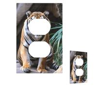 Plaque murale décoratrice 1 interrupteur de taille moyenne 12,7 x 7,6 cm Couvertures de prise de courant Tigre dans le zoo Plaques murales pour prises électriques, cache-prise, plaques d'interrupteur